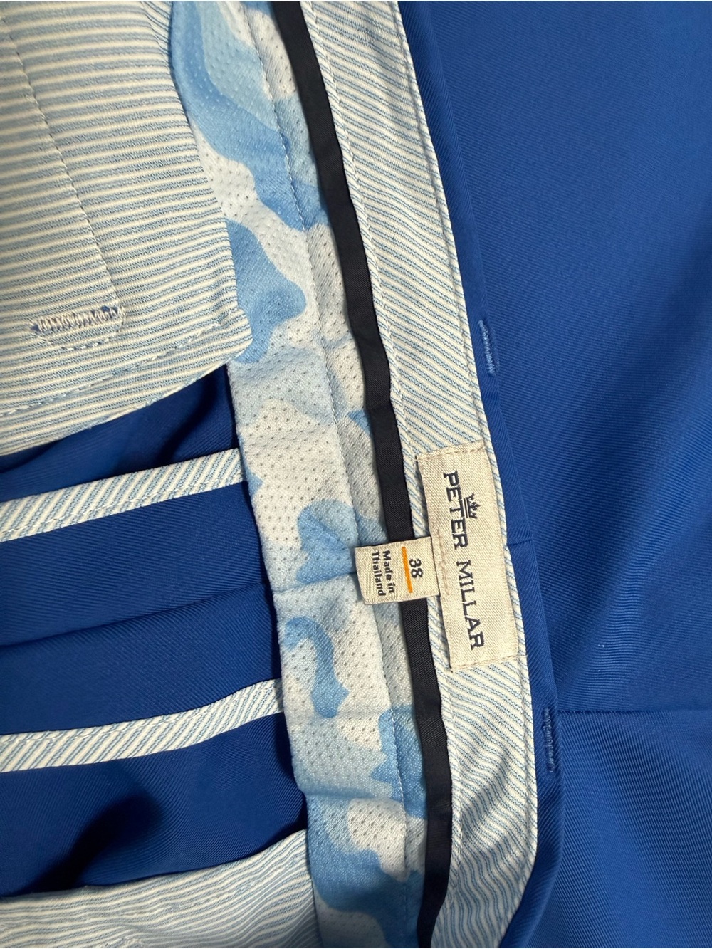Peter Millar Royal Blue Golf Shorts with Light Blue Trim